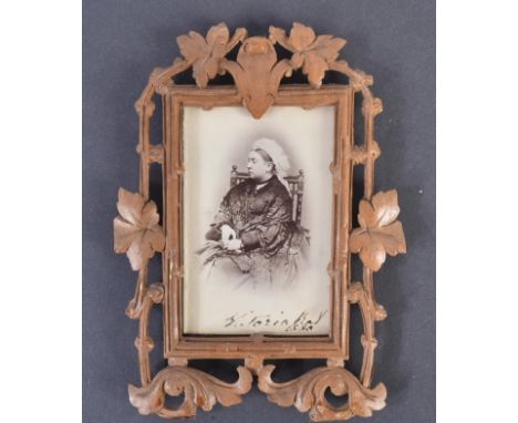 Queen Victoria (1819-1901) - a scarce autographed 19th Century cabinet photograph / Carte De Visite portrait photograph. Sign