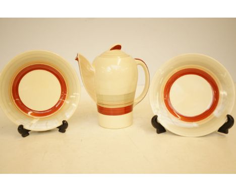 Susie Cooper teapot together with 2 side plates 