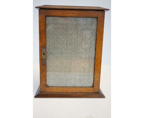 Early 20th century smokers cabinet with plaque presented to William Robinson on his first home coming from active service aft