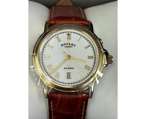 Rotary alarm wristwatch with box & papers 