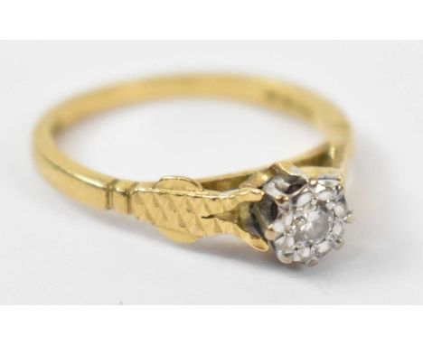 An 18ct yellow gold solitaire ring, size K/L, approx 2.8g.