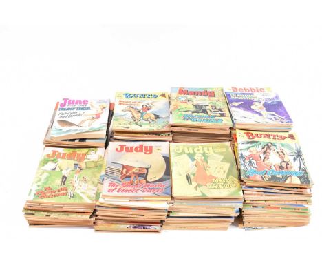 A large collection of vintage comic books including sixty-seven Buntys, thirty-four Mandys, four Blue Jeans, two Junes, thirt
