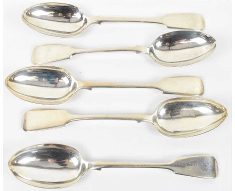 JOSIAH WILLIAMS &amp; CO; a Victorian hallmarked silver tablespoon, Exeter 1858, a pair of Sheffield 1895 hallmarked tablespo