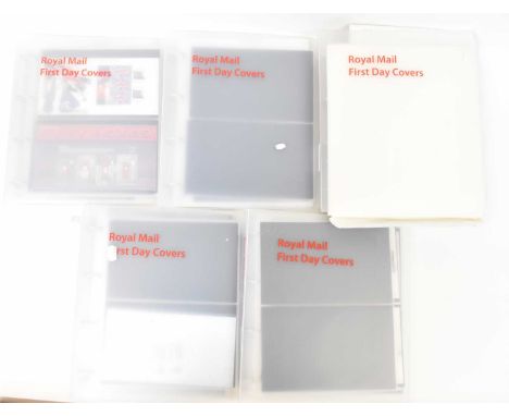 Five Royal Mail First Day Cover albums with First Day Covers and presentation packs up to 2015.
