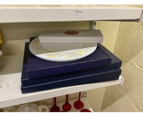 A Royal Worcester Summertime cake stand, and another similar example, two Aynsley presentation plates and a Royal Albert Old 