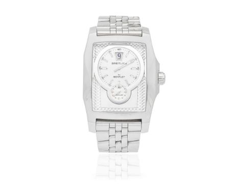 Breitling for Bentley. A stainless steel automatic rectangular bracelet watch with jump hourModel: Flying BReference: A28362D