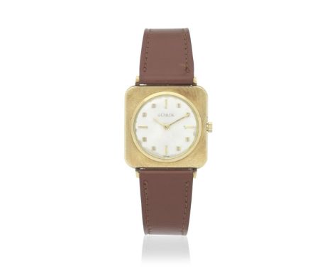 LeCoultre. A 14K gold manual wind square form wristwatchReference: 7503Date: Circa 1965Movement: 17-jewel Cal.K818/1CWDial: S