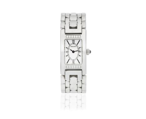 Audemars Piguet. A lady's stainless steel and diamond set quartz bracelet watchModel: PromesseDate: Circa 2000Movement: 7-jew