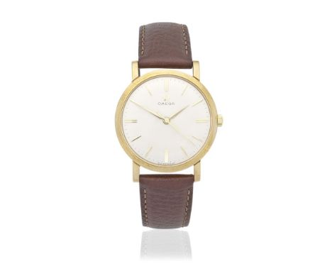 Omega. A 9K gold manual wind wristwatchDate: London Hallmark for 1960Movement: 17-jewel Cal.520 manual wind, No.17276371Dial: