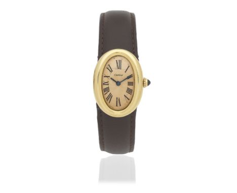 Cartier. An 18K gold manual wind wristwatchModel: BaignoireDate: London Hallmark for 1977Movement: Jewelled Cal.841 manual wi