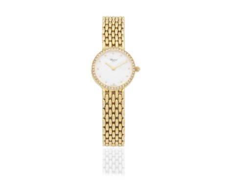 Chopard. A lady's 18K gold diamond set quartz bracelet watchReference: 919Date: Purchased 21st June 2005Movement: 5-jewel qua