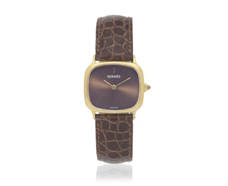 Corum for Hermès. An 18K gold manual wind wristwatchDate: Circa 1980Movement: 17-jewel ETA Cal.2512 manual wind, No.133472Dia