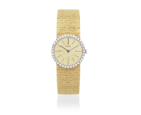 Piaget. A lady's 18K gold diamond set manual wind bracelet watchReference: 926Date: Circa 1980Movement: 18-jewel Cal.9P manua