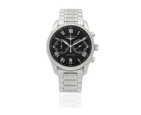 Longines. A stainless steel automatic calendar chronograph bracelet watchReference: 2.629.4Date: Purchased 19th May 2010Movem