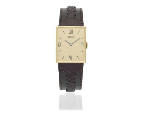 Van Cleef &amp; Arpels. An 18K gold manual wind rectangular form wristwatchDate: Circa 1970Movement: 17-jewel Cal.73 manual w
