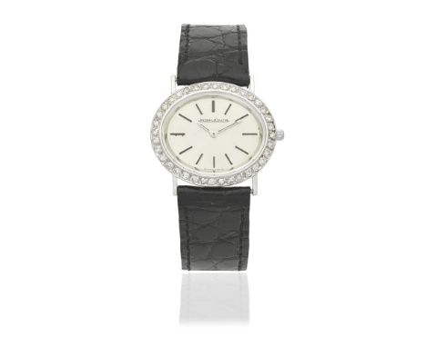 Jaeger-LeCoultre. A lady's 18K white gold manual wind diamond set wristwatchDate: Circa 1970Movement: Jewelled manual wind, N