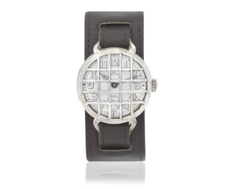 Omega. A silver manual wind trench style wristwatchDate: Circa 1915Movement: Jewelled manual wind, No.4898701Dial: White, bla