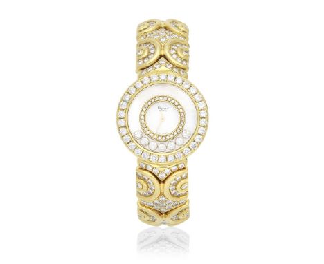 Chopard. A lady's 18K gold diamond set quartz bangle watchModel: Happy DiamondsReference: 4117Date: Circa 2000Movement: Jewel
