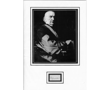 William Gladstone Prime Minister signed autograph display UACC dealer 10 x 8 inches photo double 3D mounted in acid free moun