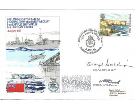 M. A. Birrell rare Battle of Britain pilot signed Navy cover. 40th Anniversary of the First Shooting Down of an Enemy Aircraf