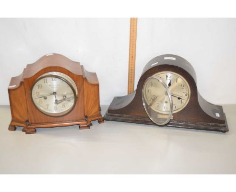 Two early 20th Century dome top mantel clocks