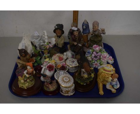 Tray containing a quantity of ceramic items, model of birds by Country Artists, Royal Doulton Childhood Memories Best Friends