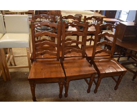 Six modern ladder back dining chairs