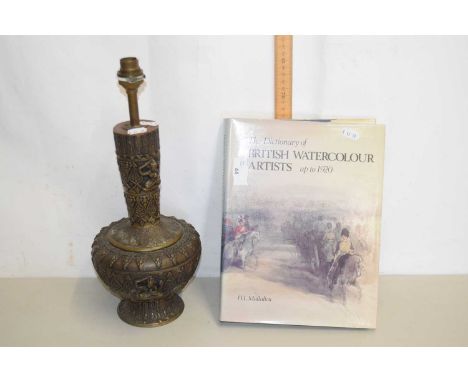 A Dictionary of British Watercolour Artists up to 1920 together with an Oriental table lamp base