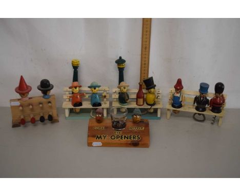 A collection of vintage figural bottle openers