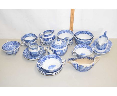 Quantity of Copeland Spode blue Italian table wares