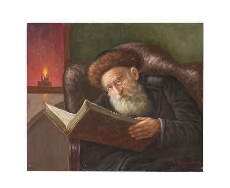 SZEWCZENKO, KONSTANTIN (1915-1991), "Lesender Rabbi", 20. Jh., unten rechts signiert: "K. Szewczenko", Öl auf Holz, HxB: ca. 