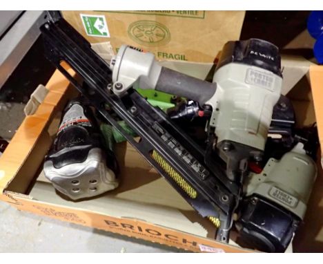 Three boxes of tools including a pair of car springs. Not available for in-house P&amp;P 