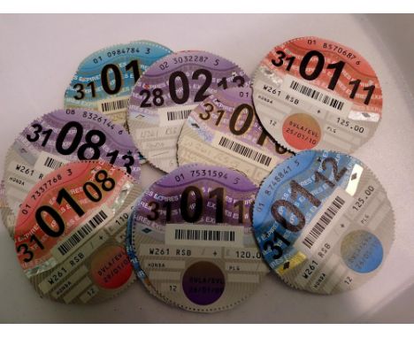 Twelve tax discs, 2006 onwards. UK P&amp;P Group 1 (£16+VAT for the first lot and £2+VAT for subsequent lots 