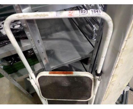 Metal two step ladder with rubber tread. Not available for in-house P&amp;P 