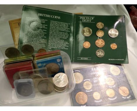 UK commemoratives and proof sets, including three 1983 uncirculated sets, boxed crowns. UK P&amp;P Group 1 (£16+VAT for the f