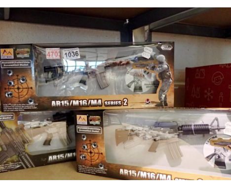 Three boxed Easy-Model 1/3 scale replica guns, two Series 2, one Series 1, new old stock, excellent condition. UK P&amp;P Gro
