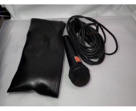 JBL Cardioid microphone, with XLR to jack cable in a Shure zip bag. UK P&amp;P Group 1 (£16+VAT for the first lot and £2+VAT 