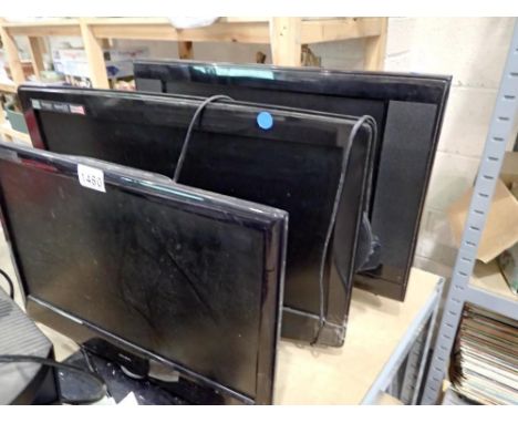 Three televisions, two with built in DVD players. All electrical items in this lot have been PAT tested for safety and have p