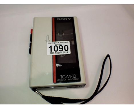 Sony TCM-12 cassette recorder. UK P&amp;P Group 1 (£16+VAT for the first lot and £2+VAT for subsequent lots) 