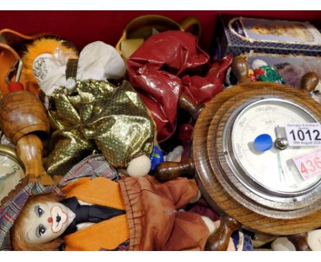 Mixed collectables, including a barometer. Not available for in-house P&amp;P 