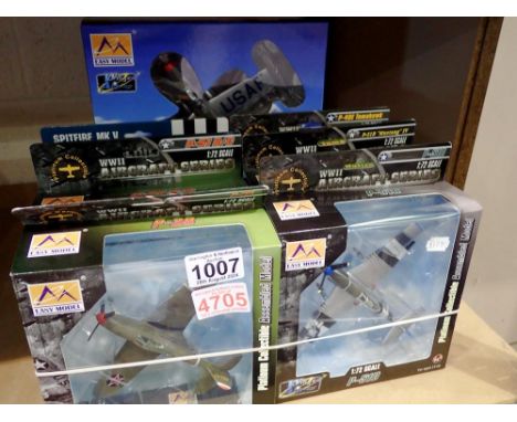 Seven boxed Easy-Model 1/72 scale models, new old stock, excellent condition. UK P&amp;P Group 1 (£16+VAT for the first lot a