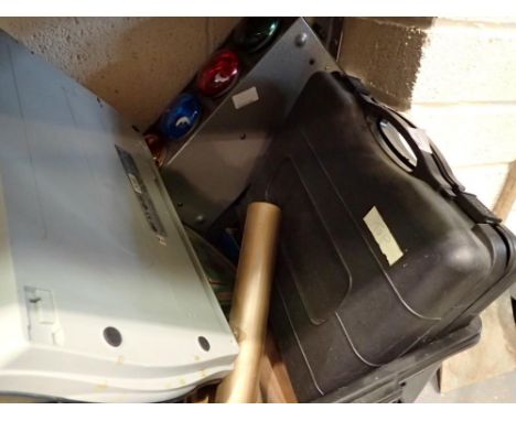 Mixed items to include a camping stove, disco lights, hand tools and lights. All electrical items in this lot have been PAT t