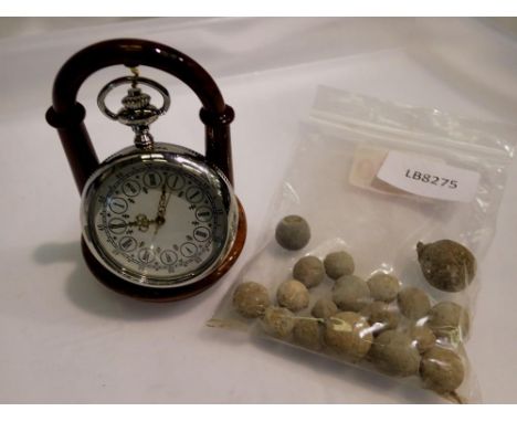 Pocket watch presented on wooden stand - working at lotting up. UK P&amp;P Group 1 (£16+VAT for the first lot and £2+VAT for 