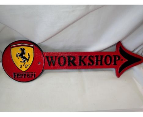 Cast iron Ferrari workshop arrow. L: 45 cm. UK P&amp;P Group 2 (£20+VAT for the first lot and £4+VAT for subsequent lots) 