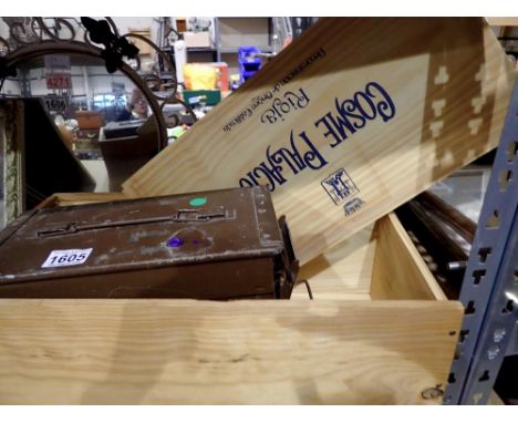 Pine Rioja box and a small ammunition box. Not available for in-house P&amp;P 