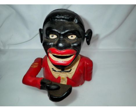Cast iron Jolly money box. UK P&P Group 1 (£16+VAT for the first lot and £2+VAT for subsequent lots) Notice from the the-sale