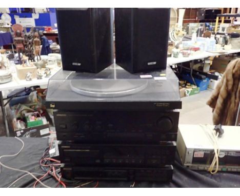 Full Kenwood Hifi system, including speakers with a Duel deck. All electrical items in this lot have been PAT tested for safe