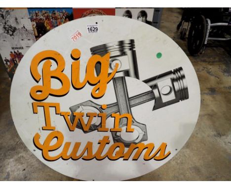 Big twin piston circular sign, D: 75 cm. Not available for in-house P&amp;P 