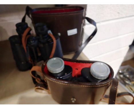 Two pairs of cased binoculars, Yashica 8 x 30 and Haco 7 x 50. Not available for in-house P&amp;P 