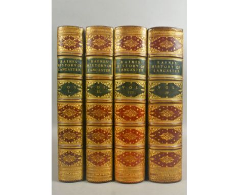 Baines (Edward), HISTORY OF THE COUNTY PALATINE AND DUCHY OF LANCASTER, FIRST EDITION, 4 vol., 121 engraved plates, 2 folding